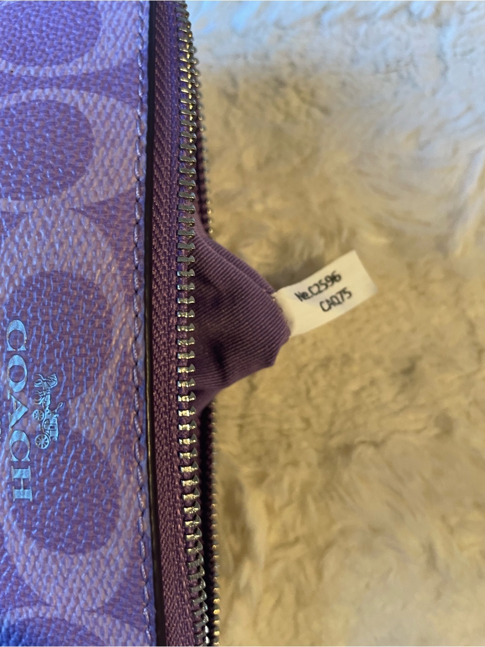 Coach Lavender Signature Canvas Wristlet - Picture 7 of 8